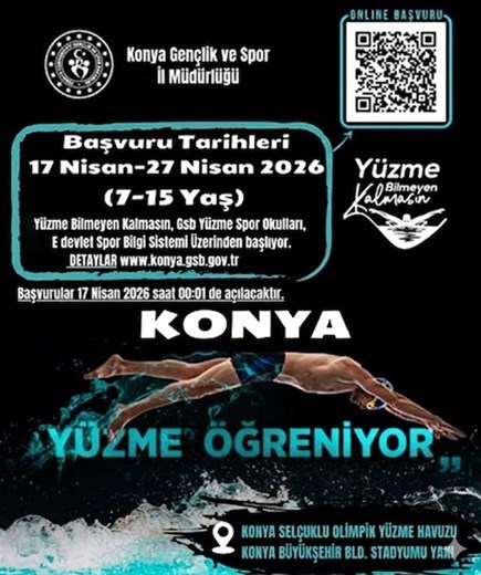 KONYA SELÇUKLU OLİMPİK YÜZME HAVUZUMUZDA KIŞ DÖNEMİ 4. ETAP YÜZME KURSLARIMIZIN BAŞVURULARI BAŞLIYOR